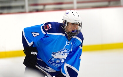 Matthew Dallmann playing hockey for the Icedogs Junior Gold team